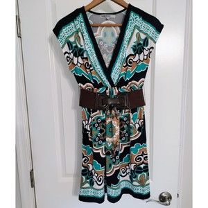 NWOT Bailey Blue Boho Belt Dress